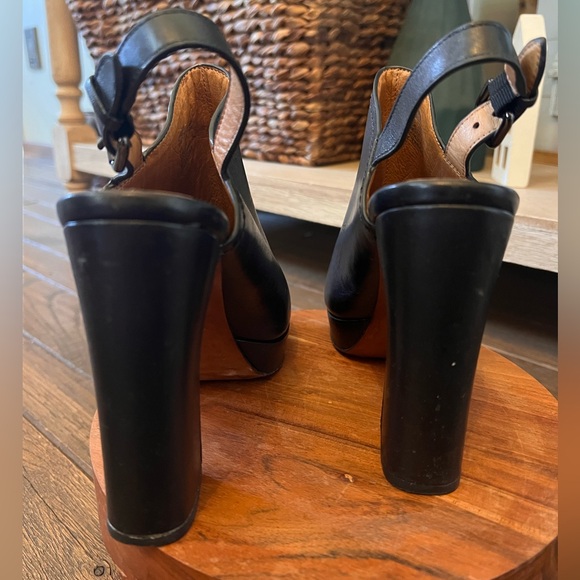 COACH Carmine Closed Toe Black Leather Platform Heels - Picture 3 of 10